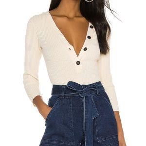 Enza Costa Ribbed Henley Top